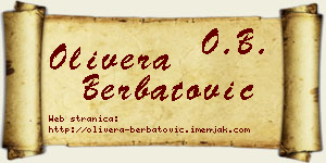 Olivera Berbatović vizit kartica